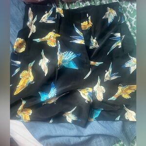Zara navy bird shorts